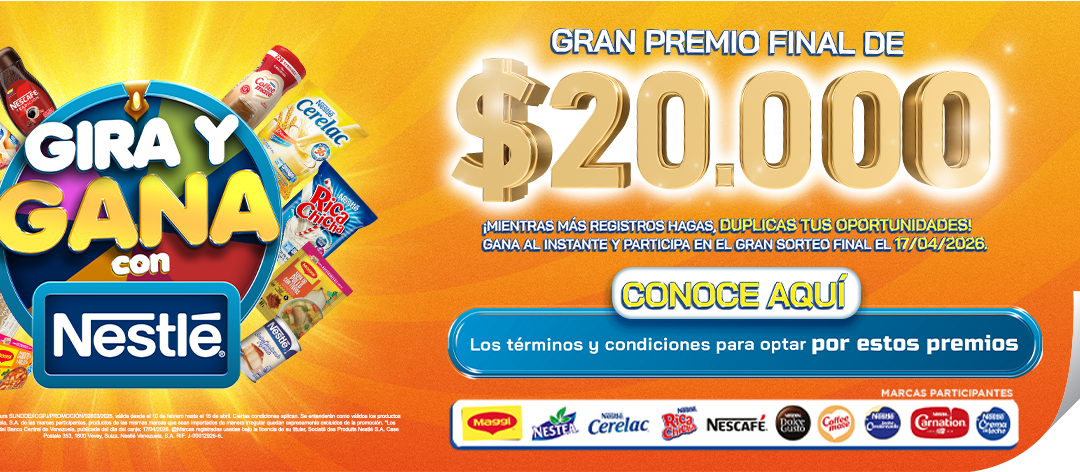 Nestlé invita a los venezolanos a Girar y Ganar hasta $20.000