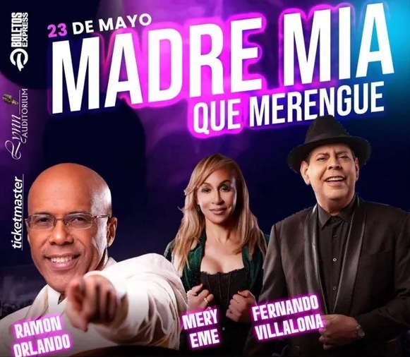 Mery Eme brillará junto a las leyendas Fernando Villalona y Ramón Orlando en el concierto “Madre Mía Qué Merengue”