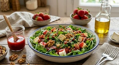 Prepara una vinagreta para ensaladas con quesos madurados